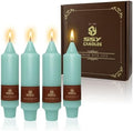 NJAO HOO Mint Green Short Taper Candle 5 Inch Candlesticks Unscented Dripless Tapered Candle Set for Home Decor Wedding Party Dinner Candles, 4 Pack
