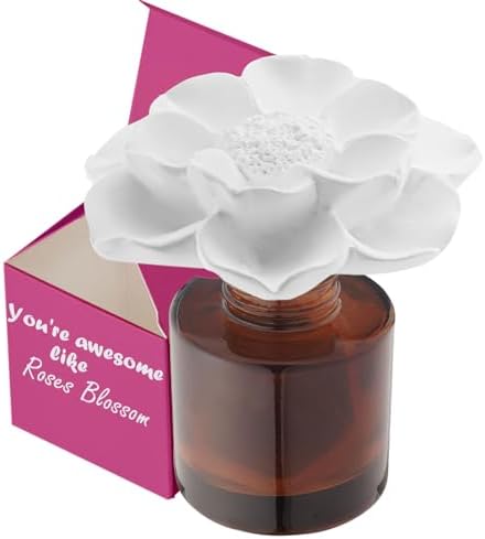 Essential Oil and Diffuser Gift Set, You're Awesome Like Rose Blossom (1.7 fl.oz|50ml), 60-Days Natural Air Freshener Non-Toxic Home Scent Upgrades Fragrance Reed Diffuser 18