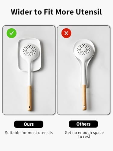 ABRUTY Spoon Rest for Stove Top, Ceramic Spoon Holder for Counter, Modern Farmhouse Decor Accessories for Spatula, Spoons or Tongs