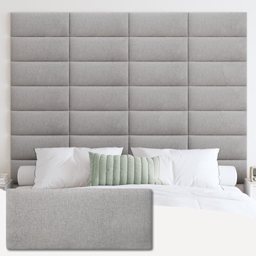 IFNOW Wall Mounted Headboard, Peel and Stick Panels, Medium Gray, King