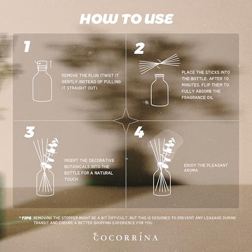 COCORRÍNA Clean Linen Reed Diffuser, 6.76 oz