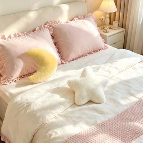 2PCS Moon Pillow Set, 14.17''Cute Decorative Throw Pillows for Bed Couch