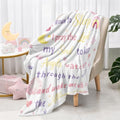 Newsely Baptism Gifts for Girl Christening Throw Blanket,50x60 Inch Reversible, Pink Cute Rainbow Cloud Bible Verse Flannel Blanket Home Decor Super Soft Warm Cozy for Bed Couch Sofa Couch