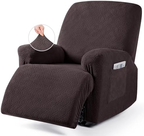 VANSOFY Oversized Stretch Recliner Chair Cover, Chocolate, 1 Seater