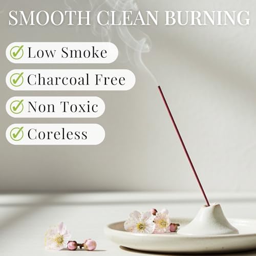 Ume Plum Blossom Premium Japanese Incense Sticks 60sticks Coreless Low Smoke Natural Charcoal Free Non Toxic Kyoto Aroma Aromatherapy Meditation Calming Stress Relief Relaxation TOMORI