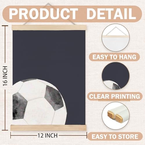 FDHSPAAM Soccer Wall Art Decor, Sports Room Decor for Boys, Boys Soccer Gifts, Sport Wall Art Posters for Nursery Home Boy Bedroom Playroom, 12x16 Inch Set of 2