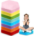 GlikCeil 8 Pack Hexagon Floor Pillow Cushions for Kids 15'' Classroom Soft Warm Short Plush Colorful Flexible Seating for Toddler Indoor Reading Corner Playroom Yoga Daycare Home Preschool(Rainbow)