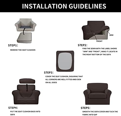 Easy-Going 2 Pieces Stretch Sofa Slipcover for Armchair Washable