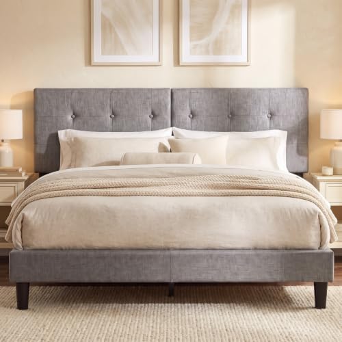 KOMFOTT Linen Upholstered Headboard for Full & Queen Size Bed Frame