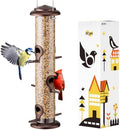 iBorn Bird Feeders for Outdoors 14" 6 Ports Chew-Resistant, Coffee, 1PK