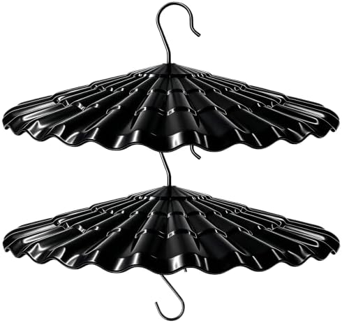 11.5'' Bird Feeder Rain Guard - Bright Dome Shield Umbrella Cover, Squirrel Proof Baffle for Outside Pole & Hanging Standard Wild Bird Feeders, Weatherproof Shatterproof Canopy,(2 Pack, Black)