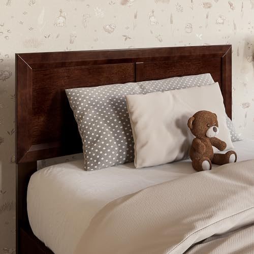 AFI, Sophia Adjustable Modern Twin Wood Headboard, Walnut