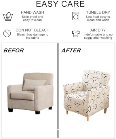 Accent Chair Covers with Arms Stretch Mid Century Modern Accent Chair Slipcovers 1-Piece Printed Banquet Arm Chair Cover Couch Sofa Covers Protector for Living Room Office Hotel #5