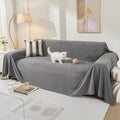 MEETSKY Sectional Couch Cover for 3 Cushion Sofa Washable, Cat Scratch Proof Sofa Covers, Furniture Protector Oversized L Shape Big Sofa Slipcovers for Dogs, 91" x 150", Grey