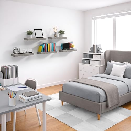 Sorbus 16 Inch Floating Shelves for Wall (2 Pack, Grey)