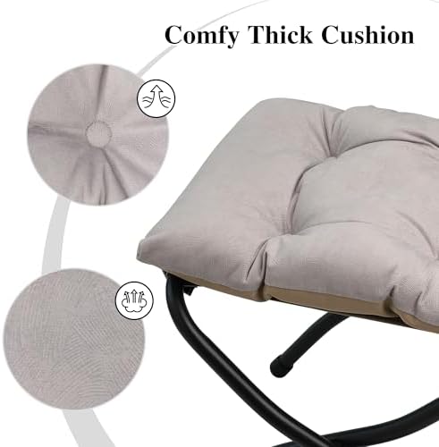 15"(H) Folding Ottoman, Foldable Footrest Stool, Portable Small Foot Stool for Couch, Collapsible Foot Rest Ottoman for Sofa, Accent Padded Ottomans for Home, Living Room, Light Grey