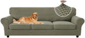 MAXIJIN 4 Pieces Stretch Oversized Couch Covers for 3 Cushion Sofa Covers Washable Sofa Slipcovers Thick Soft Furniture Protector with Non Slip Strap (Army Green), 91"-110"(3 XL Cushions)