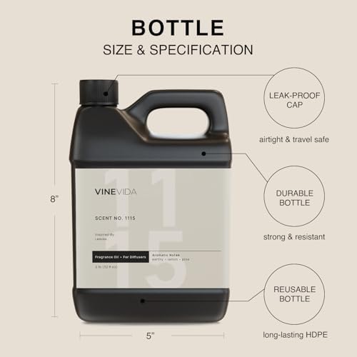 VINEVIDA [32 Fl Oz] Scent NO. 1115 Fragrance Oil for Cold Air Diffusers, Aromatic Notes of Earthy Musk Pine Lemon, Essential Oils for Diffuser Oil Refill & Air Freshener Room Spray