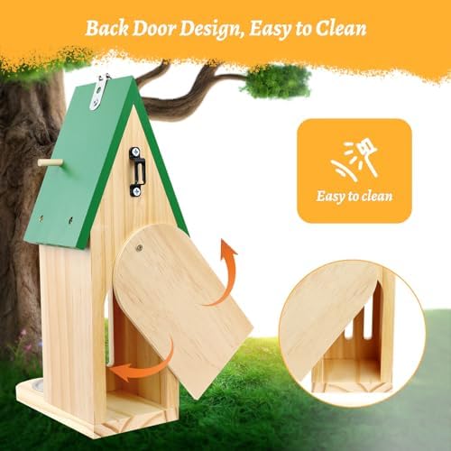 UQM Butterfly House and Feeder for Outside, Wooden Butterfly House