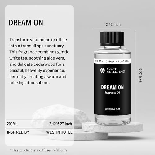 Luxury Hotel Scent Dream On Diffuser Oil 200ml Waterless White Tea Refill