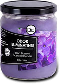 Lilac Blossom Odor Eliminating Highly Fragranced Candle - Eliminates 95% of Pet, Smoke, Food, and Other Smells Quickly - Up to 80 Hour Burn time - 12 Ounce Premium Soy Blend