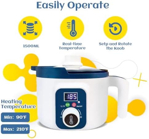 KQU Wax Melting Pot with Digital Temperature Control for Candle Soap Making