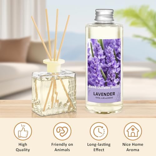 STRN Reed Diffuser Oil Refill, Lavender Oil Refill with Sticks, 6.8 Fl Oz