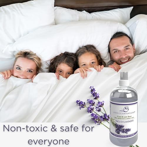 English Lavender Linen Spray Natural Room & Fabric Freshener 16oz Pack of 2