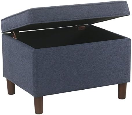 Spatial Order Home Decor | Dinah Collection Modern Storage Ottoman | Ottoman with Storage for Living Room & Bedroom (Navy)