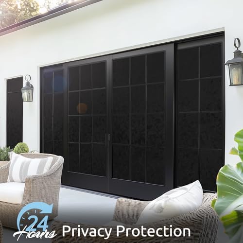 rabbitgoo Rainbow Window Privacy Film, Stained Cling, Black, 17.5" x 118.1"