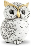 Smadeer Black and White Owl Statue, Small Resin Owl Boho Shelf Decor