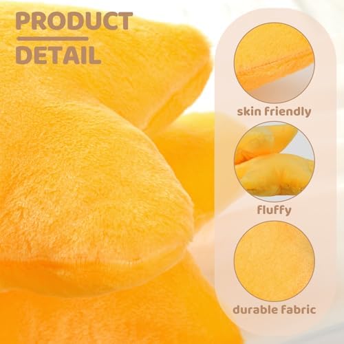 Sumind 2 Star Pillows 15.7'' Cute Decorative Yellow Throw Pillow for Bed