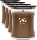 WoodWick Humidor Gifts for Women and Men, 9.7 oz Medium Hourglass Candle with Crackling Wick (Pack of 4)