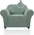 PrinceDeco Stretch Chair Cover Chair Slipcovers with Arms 1-Piece Chair Sofa Slipcovers or Living Room Non Slip Armchair Cover Furniture Protector Dogs Pet Friendly(ArmchairSage