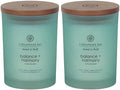 Chesapeake Bay Balance + Harmony Scented Candles Water Lily Pear Fragrance Medium Size Natural Soy Wax 50 Hours Burn Time Pack of 2