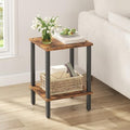 TUTOTAK End Table, Side Table, Nightstand, 2-Tier Storage Shelf