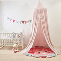 Bed Canopy for Kids, Round Dome Kids Mosquito Net Indoor Outdoor Castle Hanging House Decoration Reading Nook Kids Playing Home Decoration(Beige Pink)
