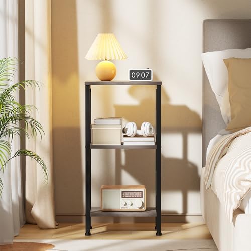 Asgolion 30 Inch Tall Side Table, Small End Table with Adjustable Shelf