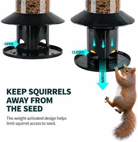 Squirrel-Proof Bird Feeder for Outdoor Hanging Wild Bird Seeds.
