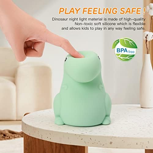 SANKEDOU LED Dinosaur Night Light for Kids, Touch Sensor Silicone 7 Colors