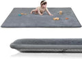 Extra Large 79"×158" Baby Play Mat for Floor,1.3" Thick Elasti Foam Playroom Mat for Toddler,Infant,Kids,Ultra Soft Velvet Classroom Rug,Non Slip Backing Safe for Crawling&Tummy Time（Dark Grey）