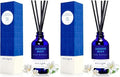 Xcleen Reed Diffuser Set- Jasmine & Lily Scented Diffuser with 6 Rattan Sticks, Long Lasting Reed Diffusers for Home Bathroom Shelf Decor-3.7oz (Pack of 2)
