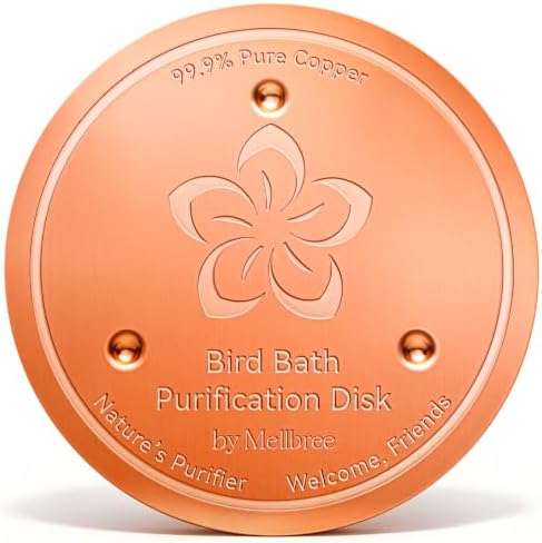 Mellbree Bird Bath Copper Disk, 0.6mm 99.99% Pure Copper Flower-Style for Natural All-Weather Water Care, for Most Outdoor Birdbaths, Bowls, Heaters & Solar Units (Flower)