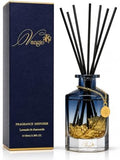 VANGIE Luxury Reed Diffuser for Home | Lavender & Chamomile Calming Scent | Floating Gold Leaf Glass Bottle | Long-Lasting Aroma | Vegan | Bedroom, Bathroom & Relaxing Spaces