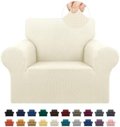 KEKUOU Stretch Chair Sofa Slipcover, Single Couch Cover,Beige