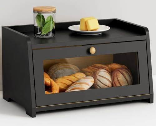 Small Bread Box for Kitchen Countertop, Cute Modern Breadbox Counter Top