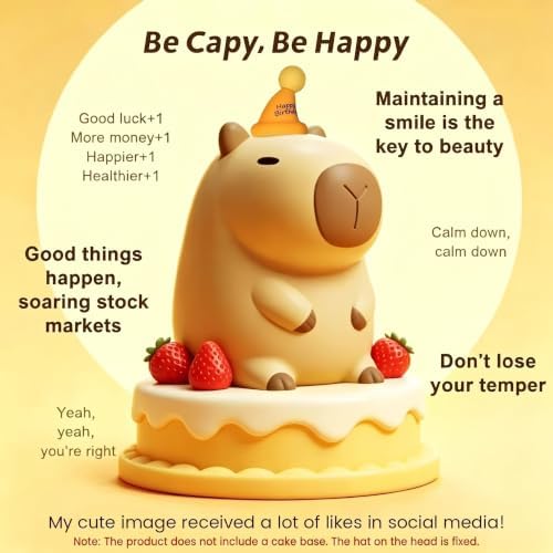 YR YRHH-PET Capybara Birthday Gifts Night Light, Squishy Cute Lamp, Fun Toy