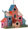 Large Bird House for Outside Hanging, Colorful Birdhouse with 6-Compartment