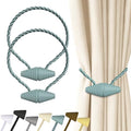 Hion Magnetic Curtain Tiebacks Blue 2pcs, Curtain Holdbacks Hooks Holders