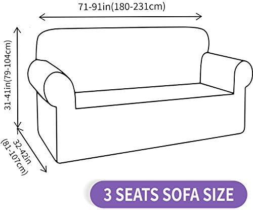 ZNSAYOTX Couch Covers for 3 Cushion Couch High Stretchy Spandex Pet Friendly Sofa Slipcover 1 Piece Non Slip Couch Covers Large Furniture Protector (Black, Sofa)